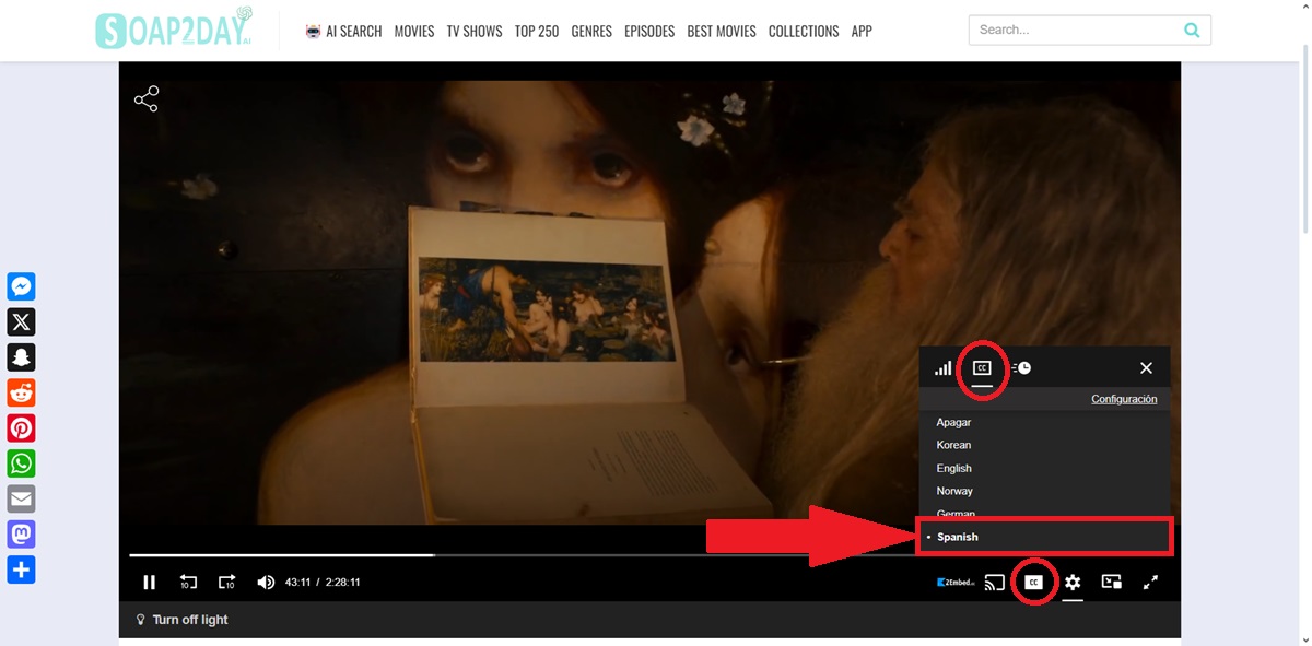 activar subtitulos en espanol en soap2day