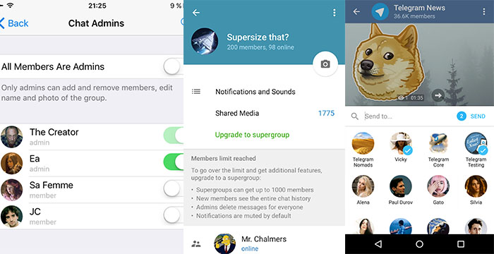 actualizacion telegram 3.3 con supergrupos