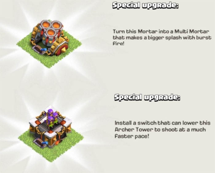 actualizaciones especiales de clash of clans