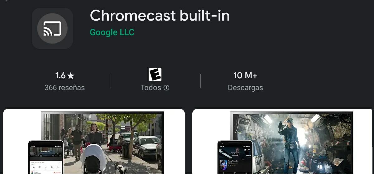 actualizar aplicacion chromecast built-in google play