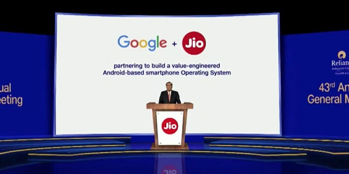acuerdo comercial entre google y jio para desarrollar un smartphone basico