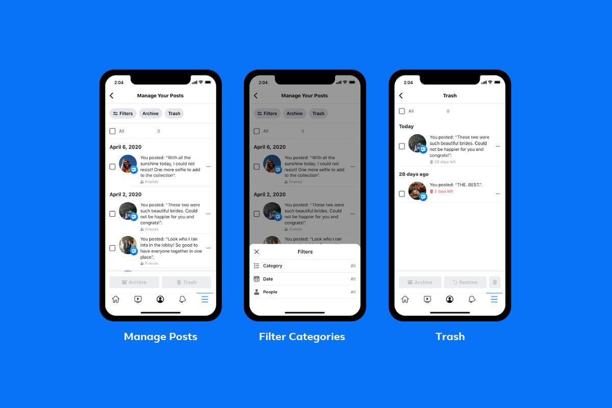 administrar actividad facebook