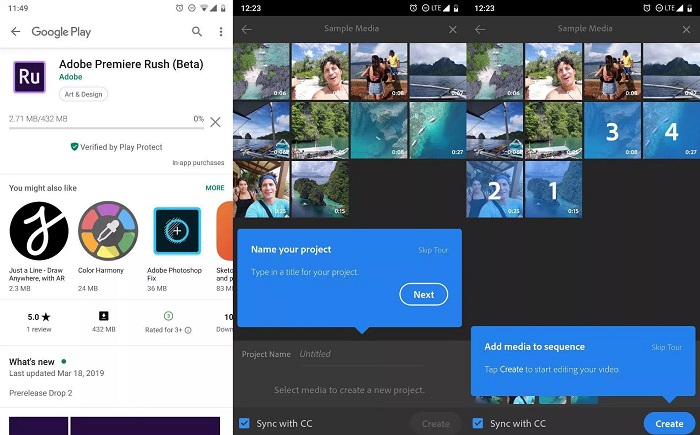 adobe premiere rush android