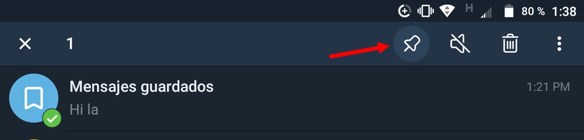 anclar mensajes guardados de telegram