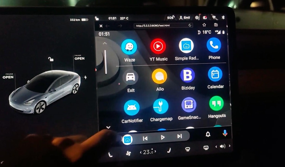 android auto en coche tesla