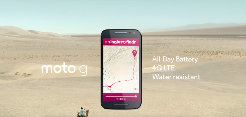 Anuncio de Moto G 2015 en el desierto