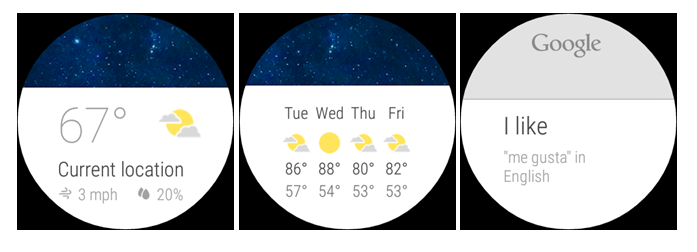 aplicaciones android wear 1.3 tiempo y traductor