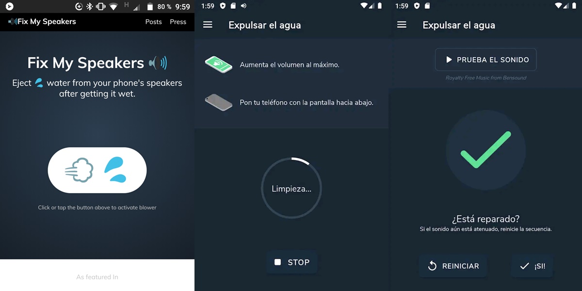 apps para limpiar el altavoz de cualquier movil sin tocarlo