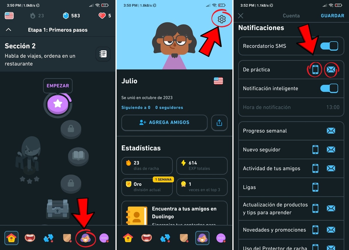 asi puedes desactivar los correos y notificaciones de Duolingo