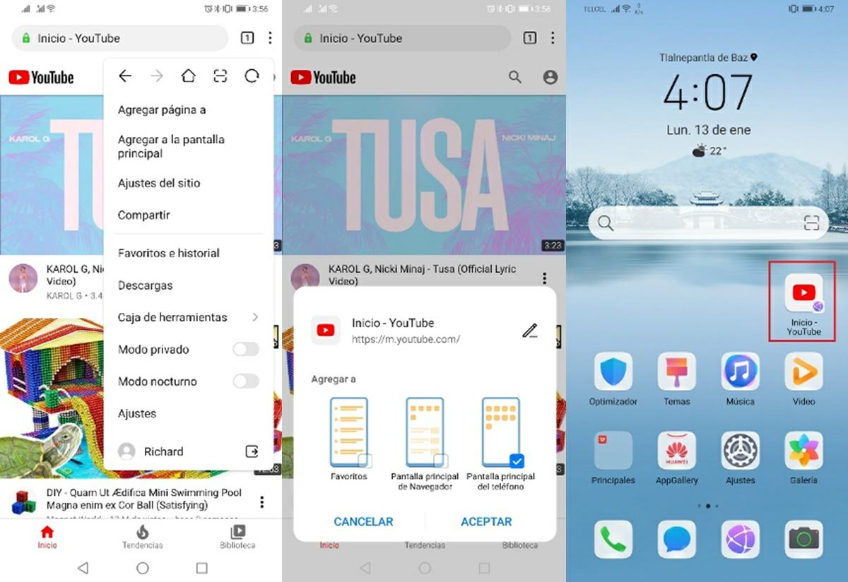 asi puedes usar youtube en un movil huawei sin google en forma de app