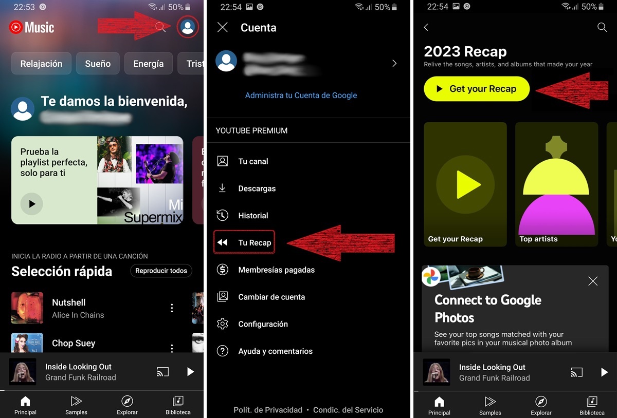 asi puedes ver tu YouTube Music Recap del 2023