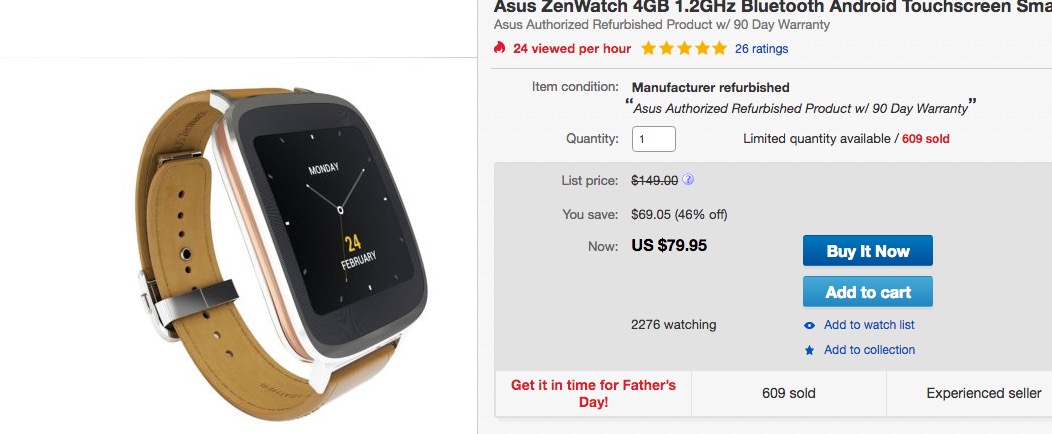 asus zenwatch barato ebay