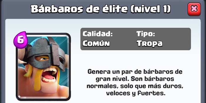 Bárbaros de élite Clash Royale