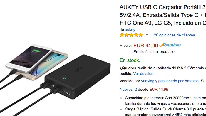 bateria externa aukey san valentin