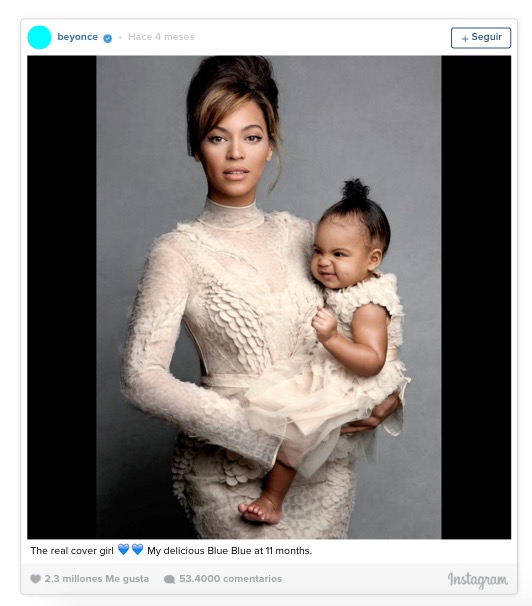 beyonce y su hija instagram