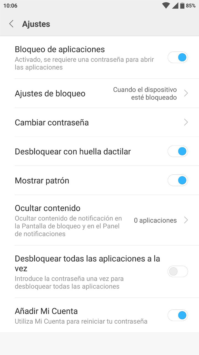 bloquear aplicaciones sensor huellas xiaomi