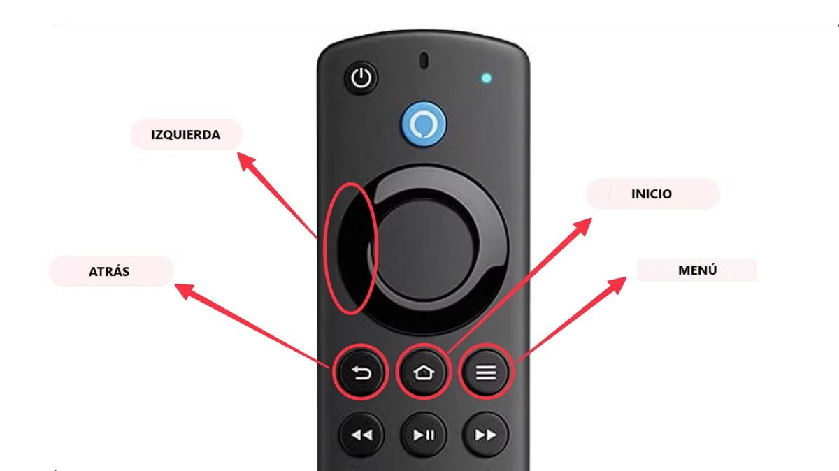 botones para resetear mando de fire tv