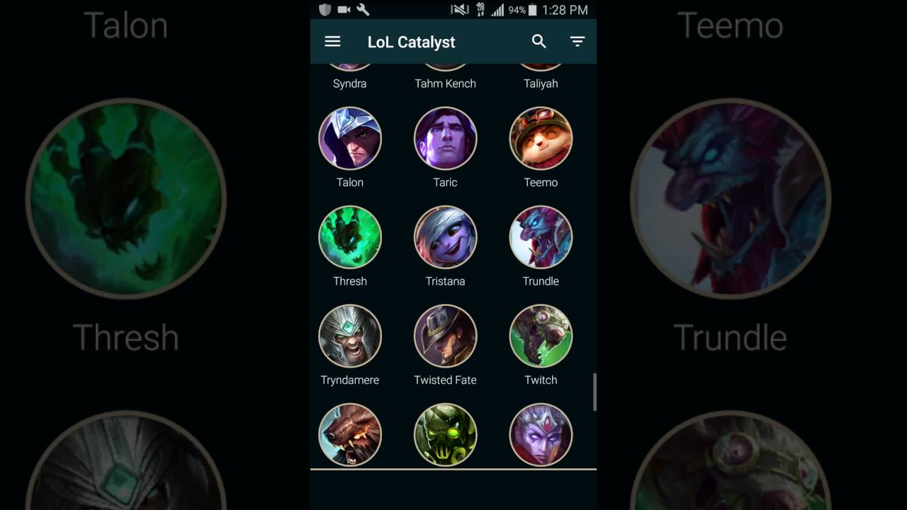 builds for lol android
