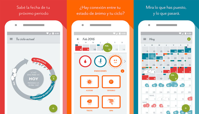 calendario menstrual de periodo