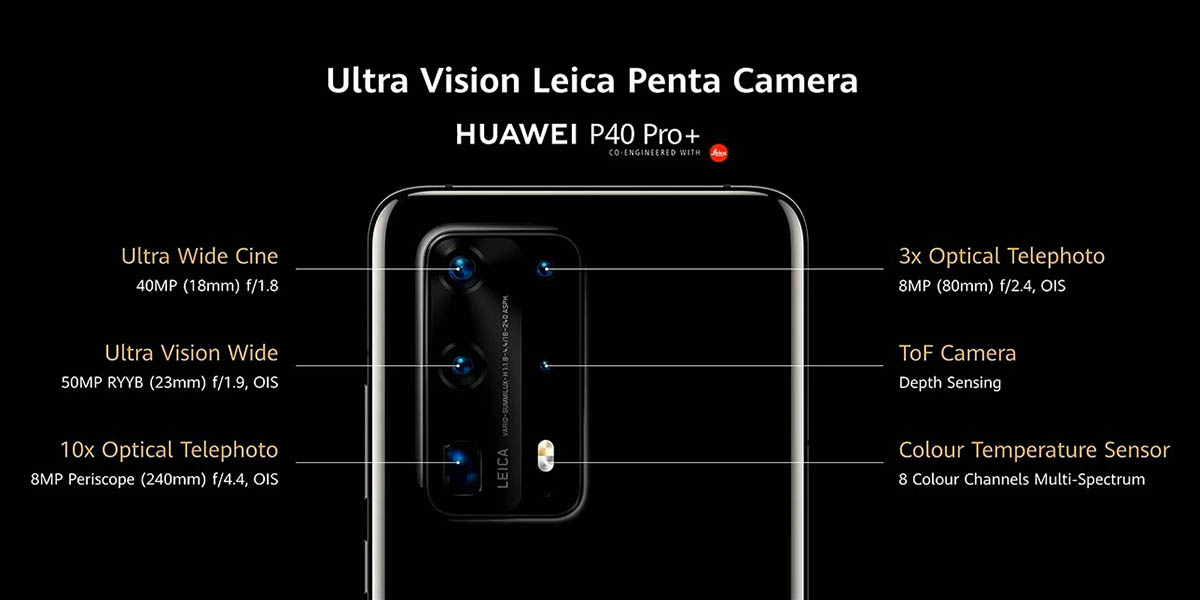 cámaras traseras huawei p40 pro plus detalle