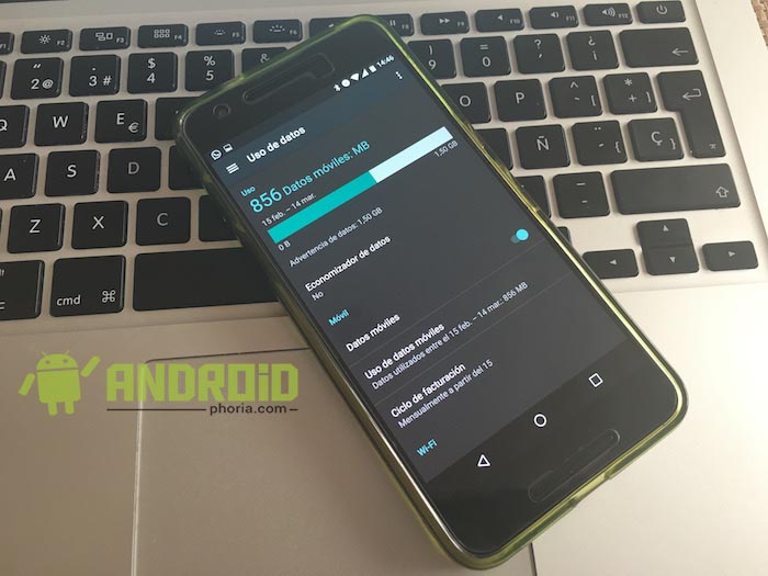 cambiar advertencia de datos en Android