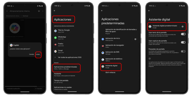 Cómo cambiar el Asistente de Google por Copilot en Android
