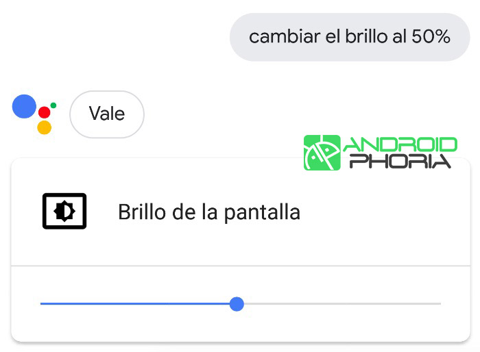 cambiar brillo google assistant