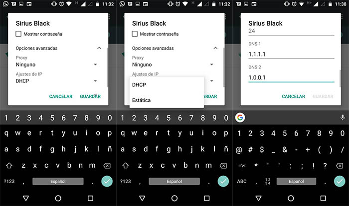 cambiar el DNS al WiFi