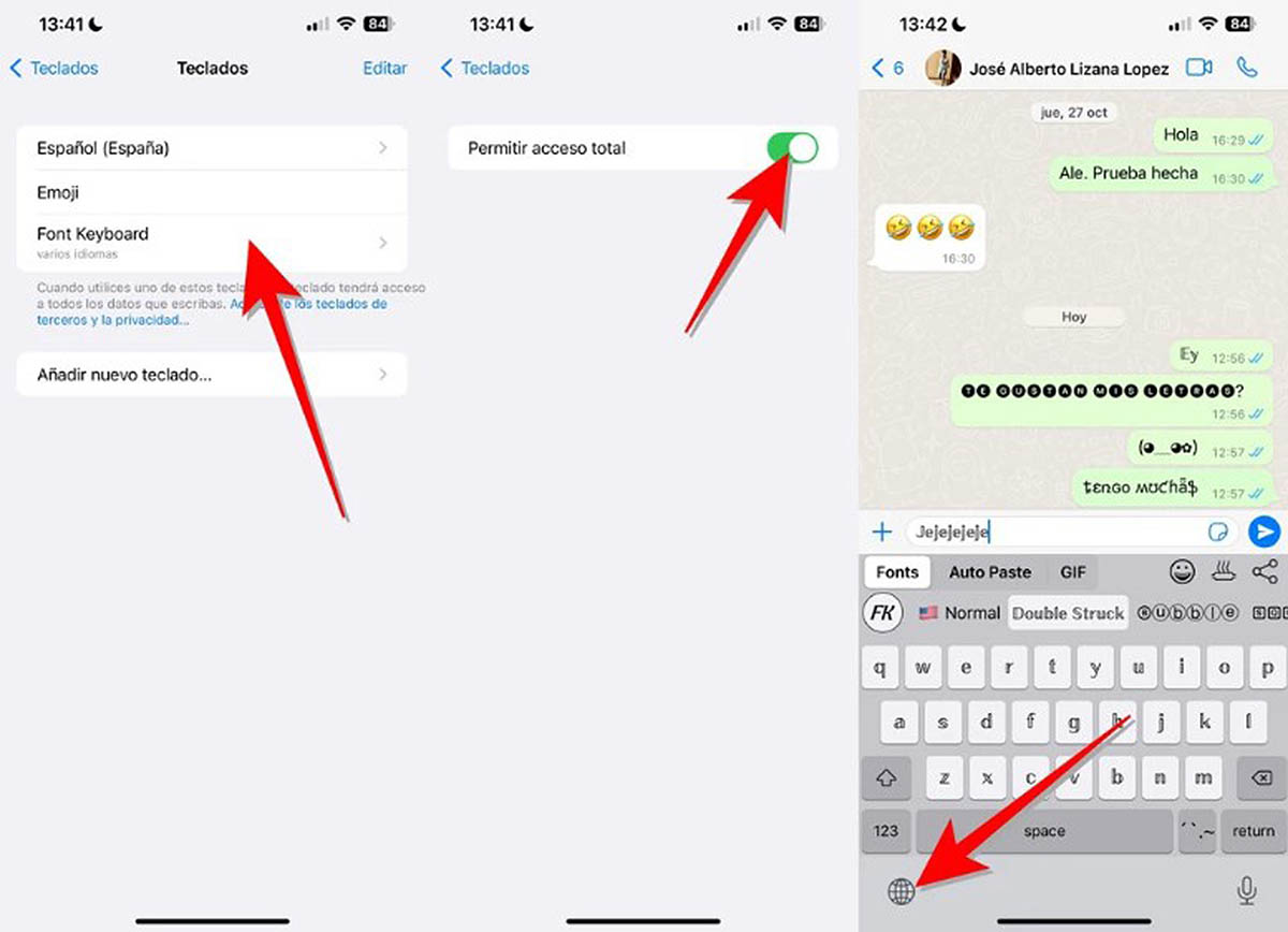 cambiar fuente iphone