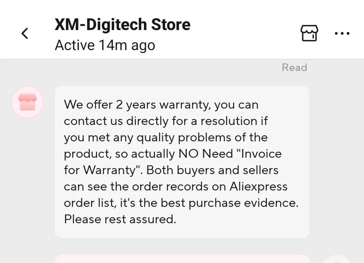 captura dos anos de garantia aliexpress