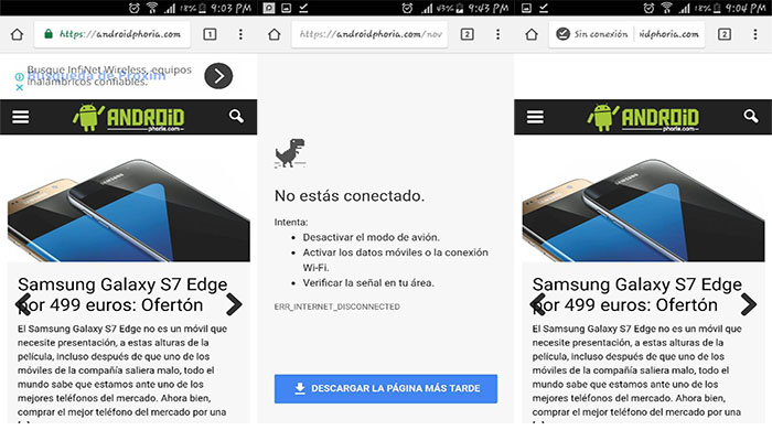 Cómo descargar páginas web en Chrome para Android