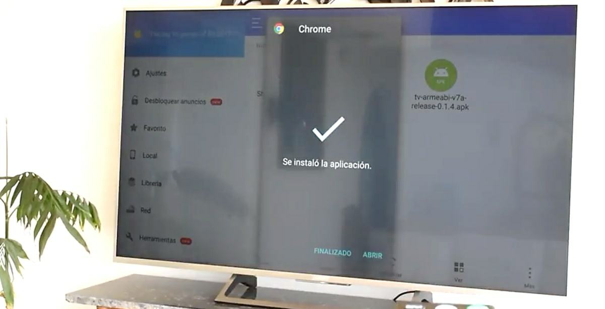chrome instalado en android tv apk