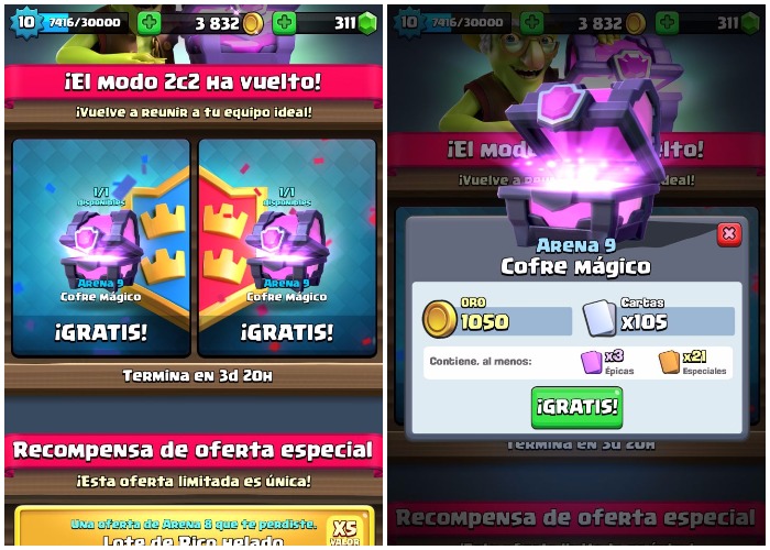 cofres magicos gratis clash royale