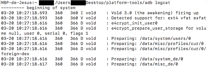 comando adb logcat para que sirve