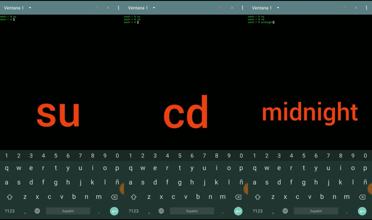 comandos para iniciar midnightcore android