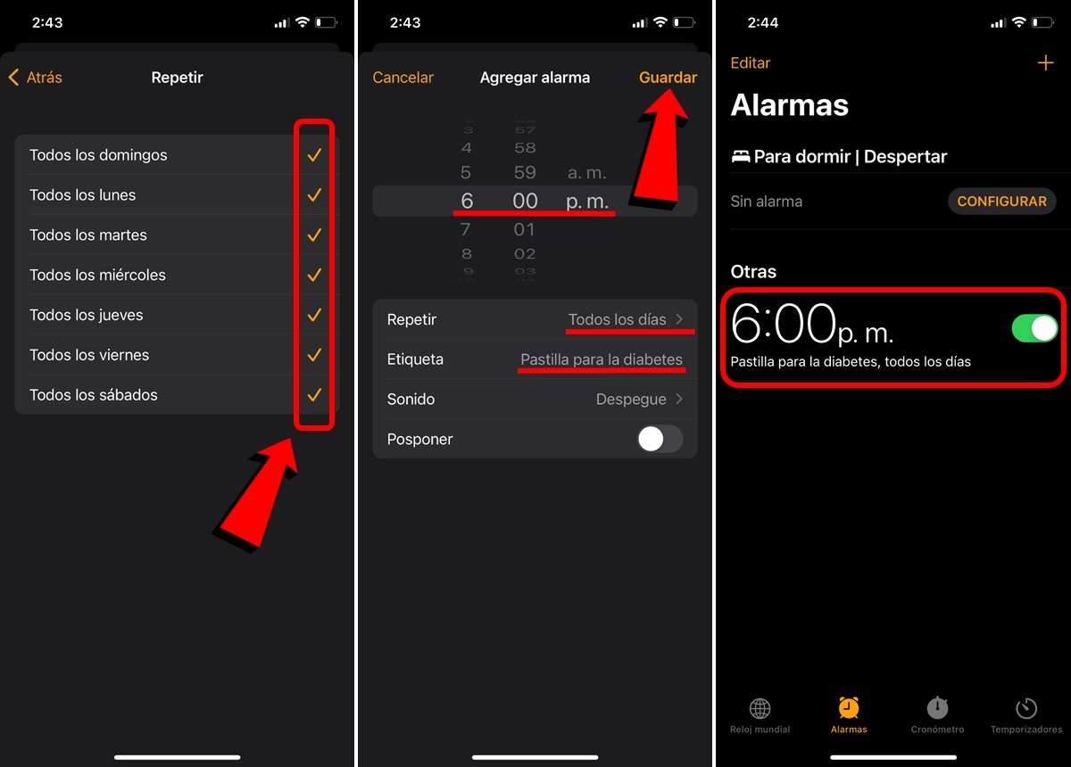 como acordarse de tomar las pastillas usando el iPhone