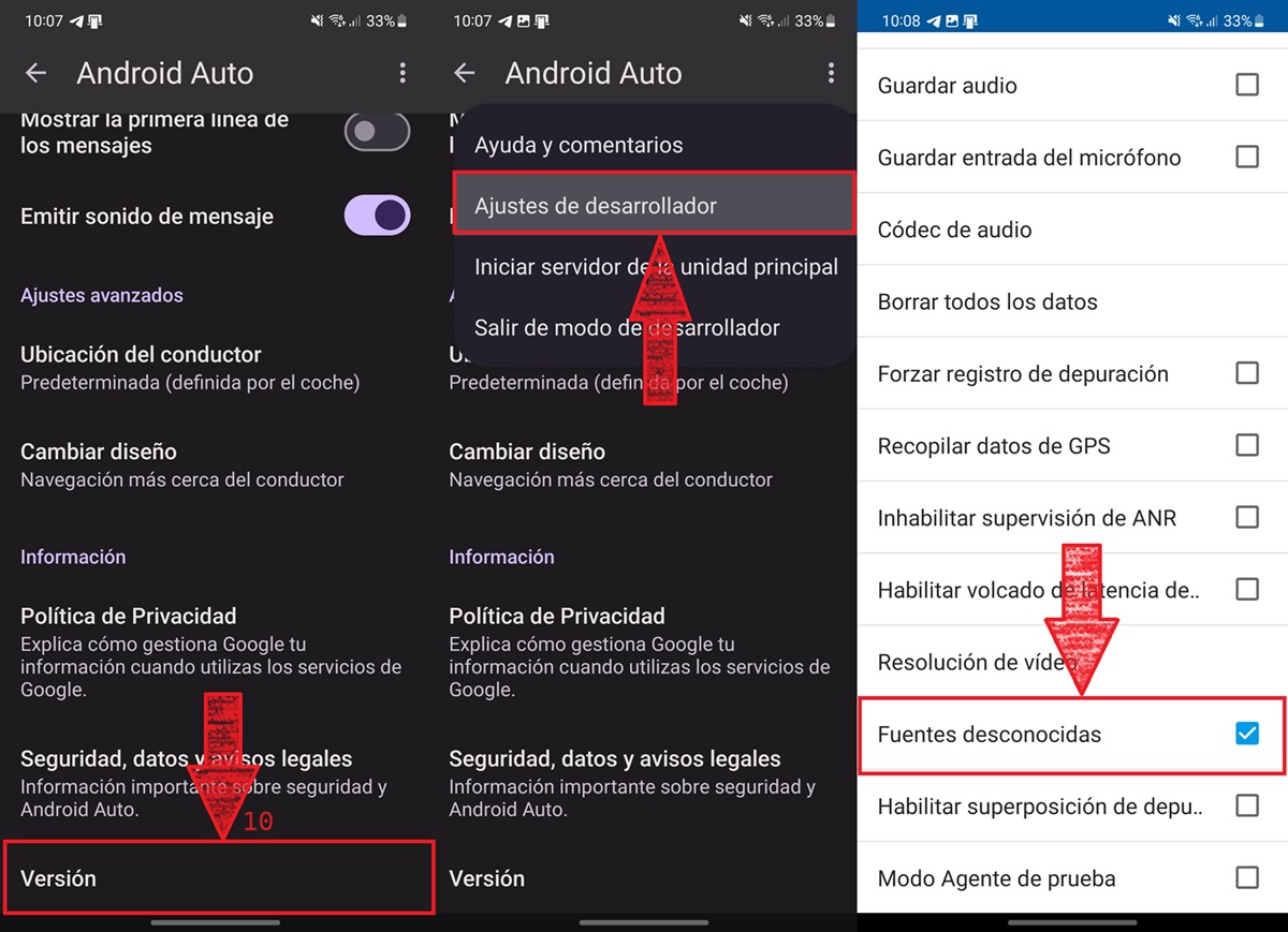 como activar fuentes desconocidas en android auto para usar spotify pirata parte 1