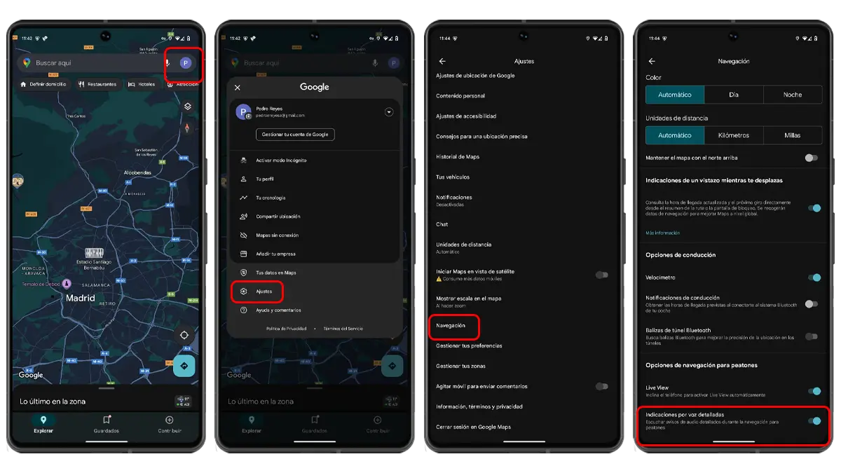 How To Activate Detailed Google Maps Vocal Indications On Foot