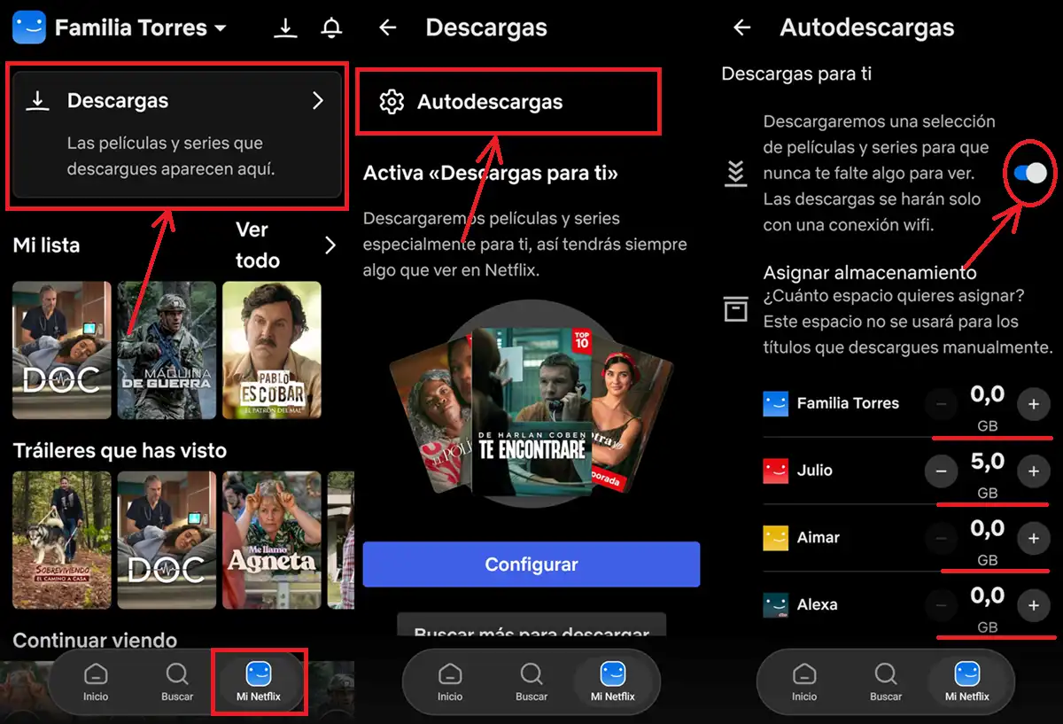 como activar modo sin internet (descargas para ti) de netflix