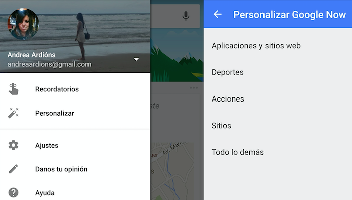 como añadir tarjetas a google now