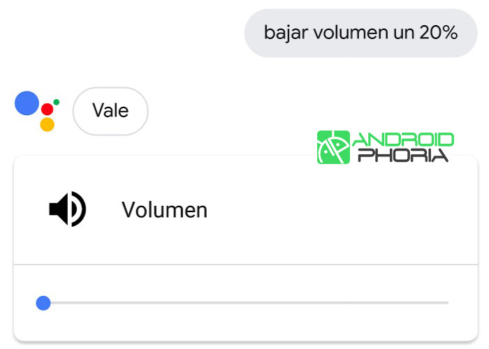 como bajar volumen google assistant