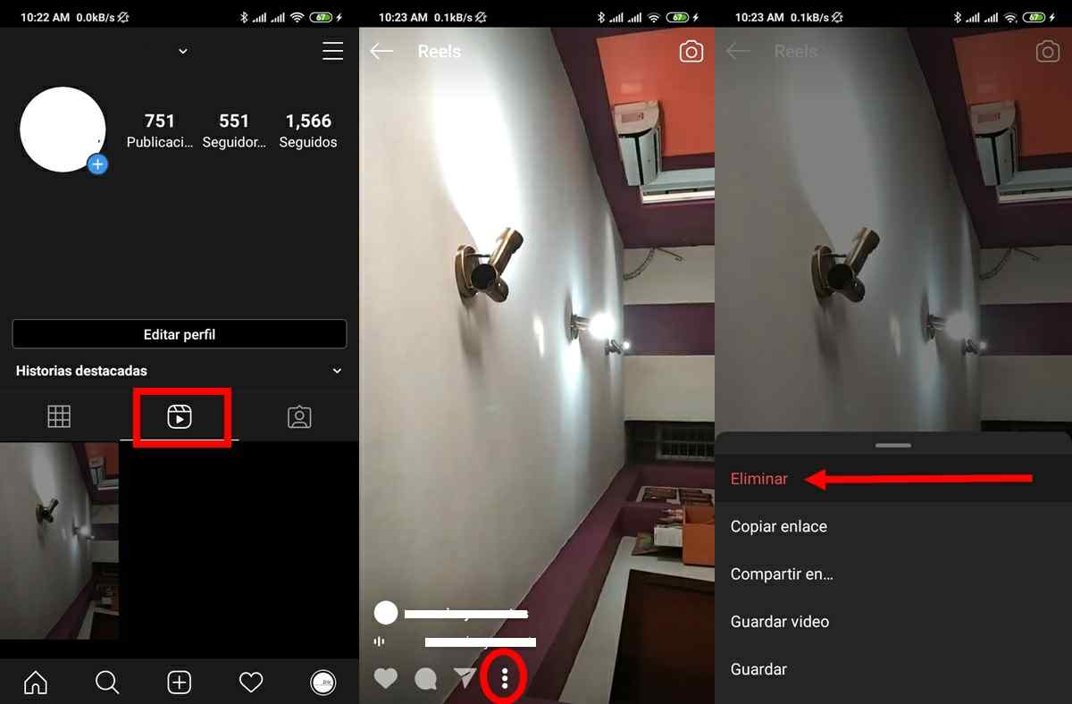 como borrar un reel en instagram