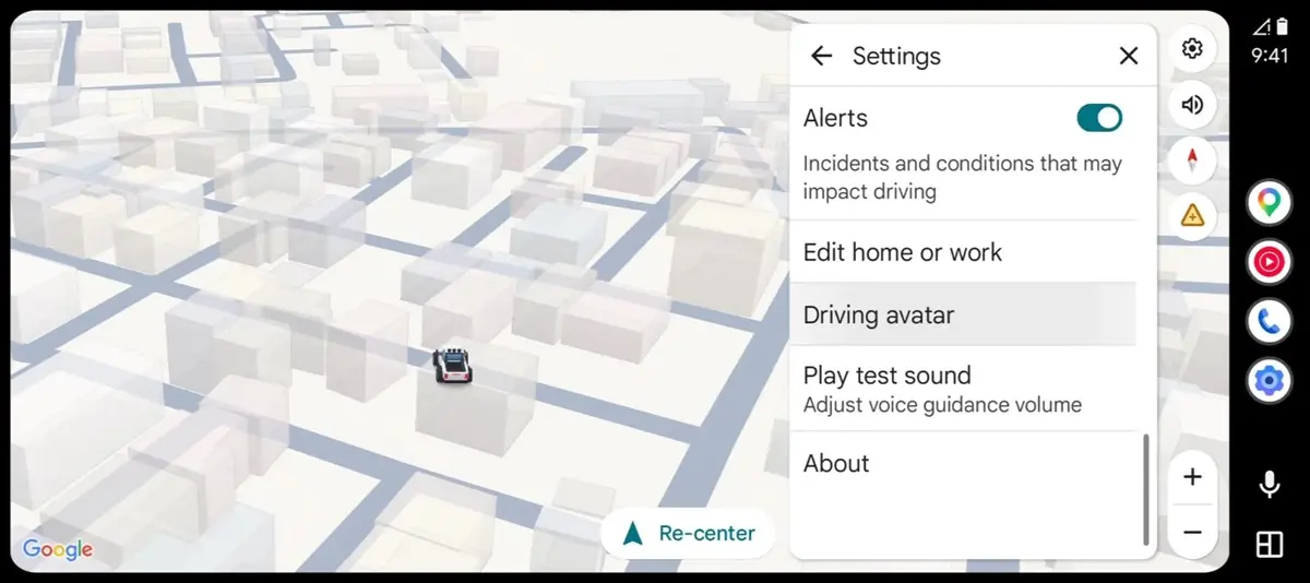 como cambiar el icono de coche en google maps desde Android auto