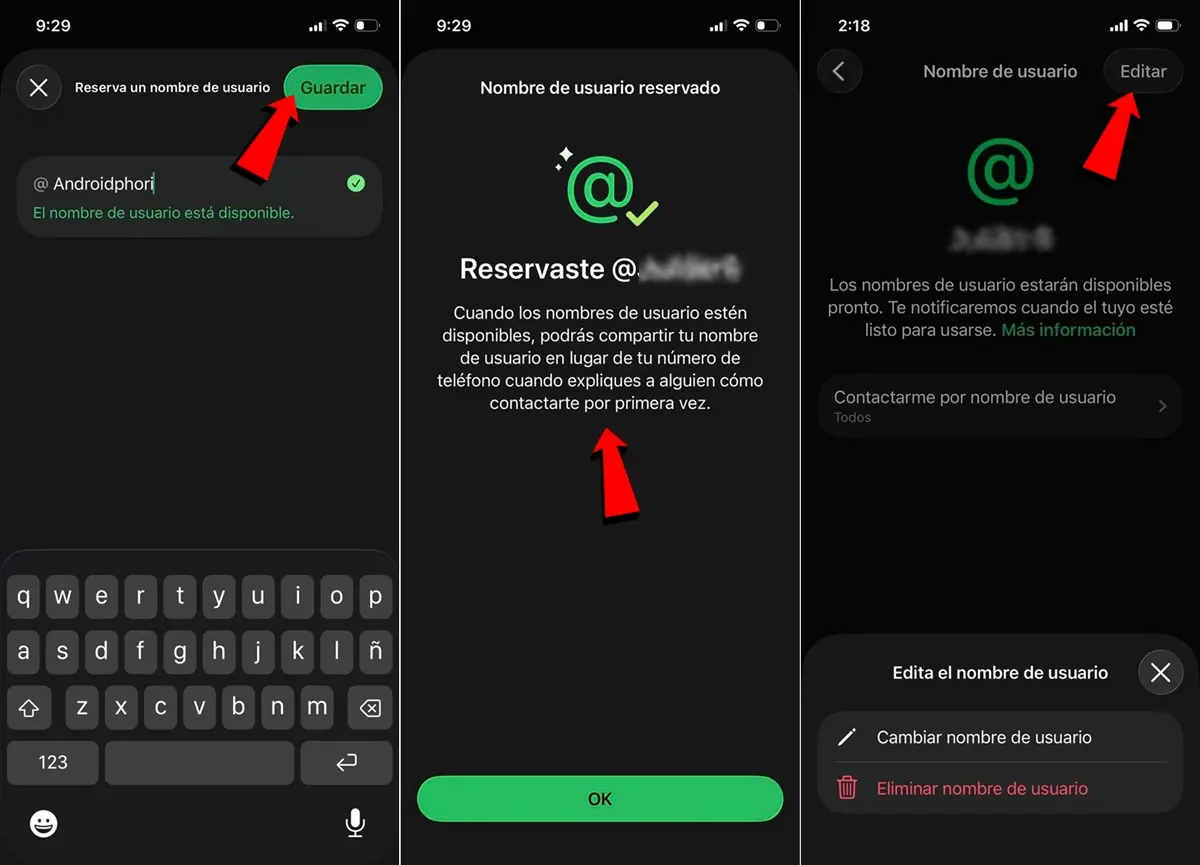 como cambiar el nombre de usuario de whatsapp como reservar otro nombre de usuario como modificar