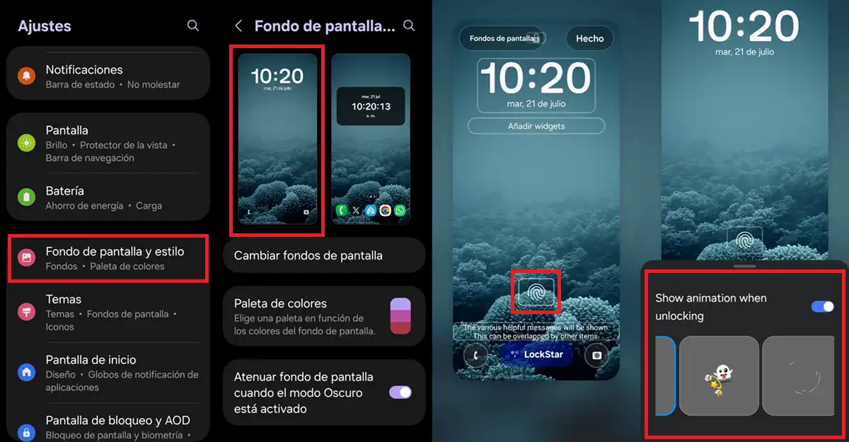 Cómo cambiar la animación del lector de huella en tu Samsung