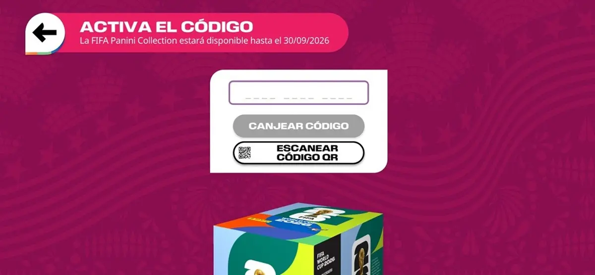 como canjear los codigos del album virtual Panini del Mundial 2026