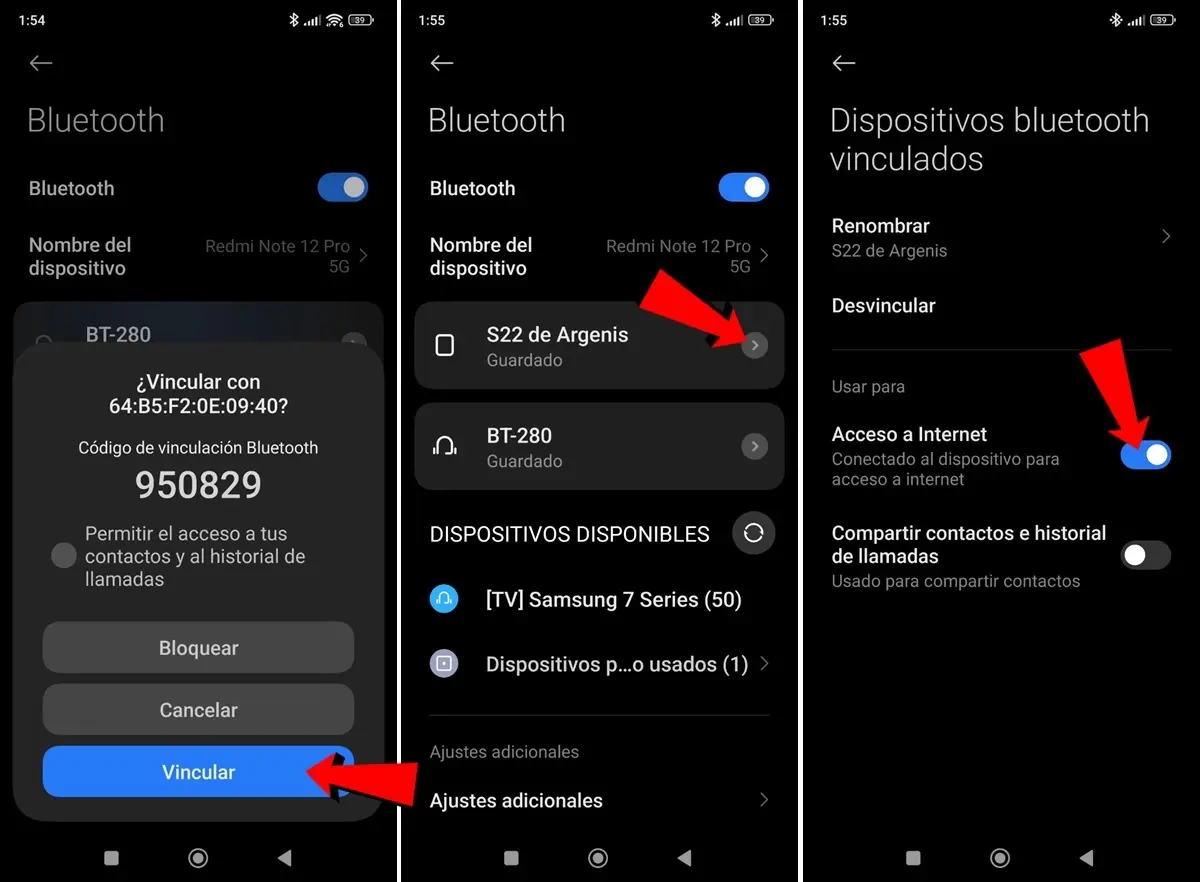 Cómo Compartir Internet Desde Un Teléfono Móvil A Otro Teléfono Móvil Bluetooth Android