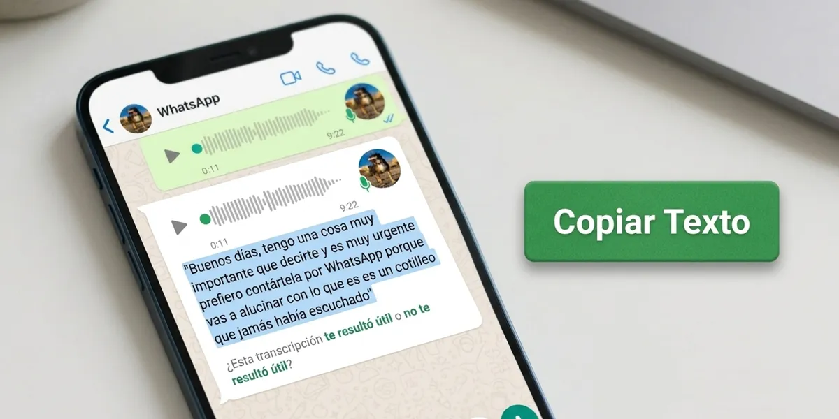 ¿Quieres copiar el texto de una transcripción de WhatsApp? Usa este truco
