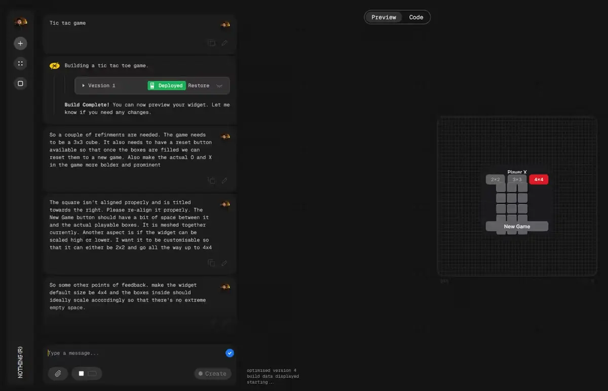 como crear apps con IA usando Nothing Essential Builder