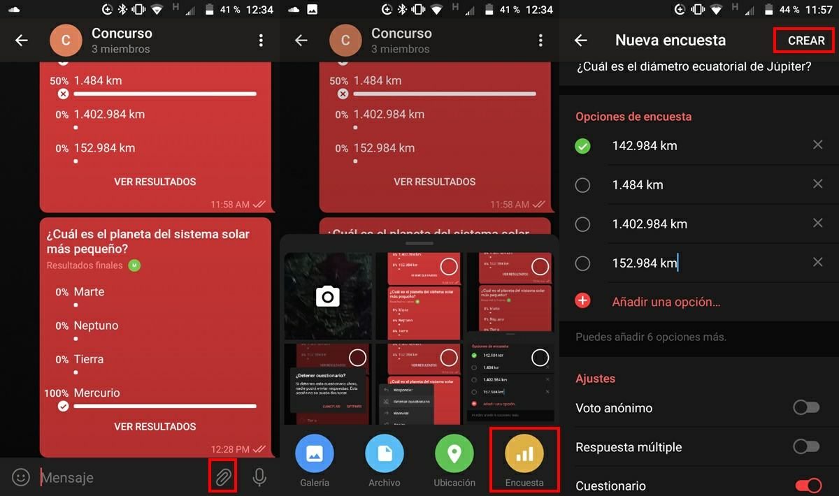 como crear cuestionario para concurso en telegram